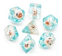 cusdie 7-Die DND Dice, Polyhedral Dice Set Filled with Animal, for Role Playing Game Dungeons and Dragons D&D Dice (Pink Duck)