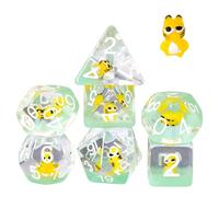 Cusdie 7-Die DND Dice, Polyhedral Dice Set Filled with Brown Cat, for Role Playing Game Dungeons and Dragons D&D Dice Pathfinder（Yellow Cat）