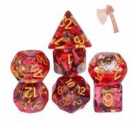 Cusdie 7-Piece Polyhedral DND Dice, D&D Dice Set for Dungeons and Dragons Role Playing Games RPGs(Barbarian's Axe)