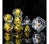 cusdie 8-Die DND Dice, Polyhedral Dice Set Filled with Animal, for Role Playing Game Dungeons and Dragons D&D Dice (8Pcs-Chicken)
