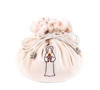 cusdie High-Capacity Velvet Dice Bags with Pockets Storage Bag Capacity 200+ Dice Holder for DND RPG Game Dices Collection(Beige)