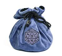cusdie High-Capacity Velvet Dice Bags with Pockets Storage Bag Capacity 200+ Dice Holder for DND RPG Game Dices Collection(Gray Blue)
