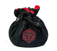 cusdie High-Capacity Velvet Dice Bags with Pockets Storage Bag Capacity 200+ Dice Holder for DND RPG Game Dices Collection(Black)