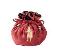 cusdie High-Capacity Velvet Dice Bags with Pockets Storage Bag Capacity 200+ Dice Holder for DND RPG Game Dices Collection(Burgundy)