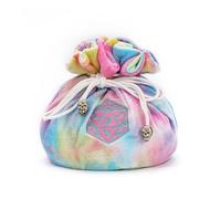 cusdie High-Capacity Velvet Dice Bags with Pockets Storage Bag Capacity 200+ Dice Holder for DND RPG Game Dices Collection(Rainbow)