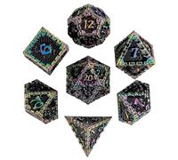 Cusdie Metal DND Dice Set, 7 Pcs Metal Dice, Dragon Scale Polyhedral D&D Dice Set, for Dungeons and Dragons Role Playing Game