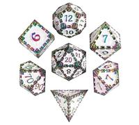 Cusdie Metal DND Dice Set, 7 Pcs Metal Dice, Dragon Scale Polyhedral D&D Dice Set, for Dungeons and Dragons Role Playing Game