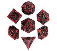 Cusdie Metal DND Dice Set, 7 Pcs Metal Dice, Dragon Scale Polyhedral D&D Dice Set, for Dungeons and Dragons Role Playing Game