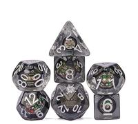 cusdie Polyhedral DND Dice Set Resin Dice Filled Dice for Dungeons and Dragons Role Playing Game(RPG),Table Game,Board Games (Compass)