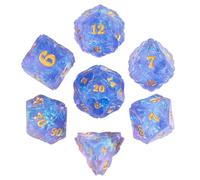 Cusdie Sharp Edge DND Dice, 7 PCS Shamrock DND Dice Set D&D D20 D12 D10 D8 D6 D4, Handcrafted Polyhedral Dice Set for RPG and Other Table Games(Purple)
