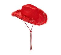 Cusghjbsg Women´s Cowboy Hat Solid Color Fluffy Feather Drawstring Adjust Wide Brim Cowgirl Hat Dating Party Fancy Dress Cap (Style 16, 32cm*42cm*18cm)