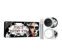 Cushangty Black White Face Paint - Face Body Paint Set with Brushes,Face Body Eye Paint for Adults, Full Coverage Skin Paints for Cosplay