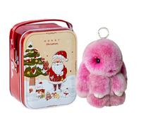 Cushangty Bunny-Lulu Keyring In A Tin, Soft Rabbit Keyring Charm, Cute Bunny Keychain Plush, White