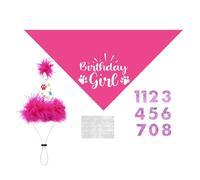 Cushangty Dog Party Hat - Adjustable Reusable Cute Numbers | Dog Bandana | Reusable Small Medium Large Pet Bandana Hat Number Photo Booth Banner for Indoor Party Celebration Event Supplies Decor