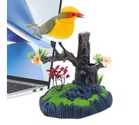 Cushangty Electronic Pet Bird,Chirping Pen Organizer - Movable Realistic Pet Bird for Easter Christmas School Kitchen Bedroom Birthday Living Room Adults Desk Decor