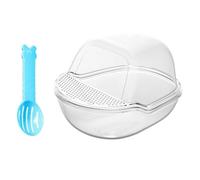 Cushangty Hamster Bath, Hamster Sand Bath Box - Pet Shower Bath, Large Transparent Hamster Toilet with Shovel Set, Small Animals Cage Accessories