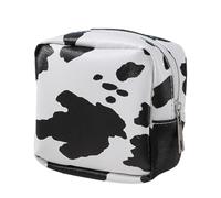 Cushangty Makeup Pouch - Cow Print Travel Toiletry Cosmetic Bag - Portable Large Capacity Makeup Case Travel Bag with Zipper for Toiletries, Skincare, Shampoo,
