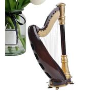 Cushangty Miniature Harp Model | Music Instrument Model for Desk,5.5 Inch Home Decoration Display Ornament for Music Lovers, Table Decor Figure