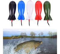 Cushangty Pack of 5 Rocket Bait Feeders, Feeder for Carp Fishing in Rocket Shape, Float Lure Bait Holder Container, Spomb Pellet Feeder for Position Fishing Accessories