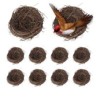 Cushangty Rattan Bird Nest, Artificial Easter Nest, Spring Branches, Rattan Nest, Festival Easter Decoration, 10 cm, Pack of 10