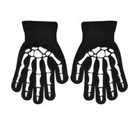 Cushangty Skeleton Cycling Gloves - Glow In The Dark Full Finger Cycling Gloves for Kids,Glowing In The Dark for Ages 5-12 Children, Boys, Girls, Kids, Teens
