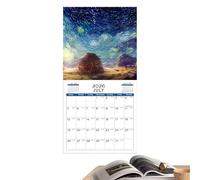 Cushangty Wall Calendar | Art Calendar With Monthly Scenes Illustrations | Gag Paper Funny Cute Design for Classroom Kitchen Apartment Dorm Family Bedroom College Home Kids Teachers House