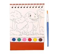 Cushangty Water Painting Book - Drawing Sketchbook with Paint Brush - Beginner-Friendly Painting Sketchbook, Educational Preschool Learning Activities for Kids Children Toddler