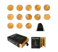 Cushangty Witch Runes | Glass Rune Stones with Instruction, Pouch | Multifunctional Handicrafts Tools, Decorative Witch Supplies for Witches Fortune