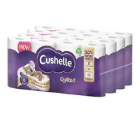 Cusheellee Quilted 3-Ply Double Size 50% Longer Soft Absorbent Rolls 32 Pack - 236 Sheets p/roll & HOT Logo Sticker - Sold by Kandy Collection