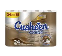 Cusheen by Splesh Toilet Roll Bulk Buy - Pack of 48 Rolls (2 x 24 packs) Quilted White 3 Ply Shea Butter Fragrance Toilet Rolls