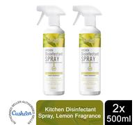 Cusheen Disinfectant Spray for Kitchen Anti-Bacterial Lemon Fragrance, 2x500ml