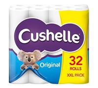 Cushelle Charmin Toilet Rolls 96 Rolls (3 x 32 Packs) Irresistibly Cushiony Soft White Toilet Tissue Ultra-Absorbent and Gentle on The Skin