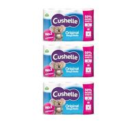 Cushelle Original Mega Rolls Longer Toilet Sheets 6 Rolls - Pack of 3