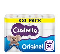 Cushelle Original Toilet Paper Bulk Buy, 24 White 2 Ply Toilet Rolls