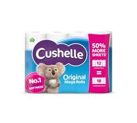 Cushelle Original Toilet Tissue 12 = 18 Rolls