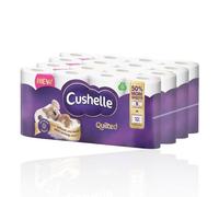 Cushelle Quilted 3-Ply Double Size, Longer Lasting Rolls Toilet Tissue Rolls, 32 Toilet Rolls, 4 x 8 Pack - Sold by Garden Greatness