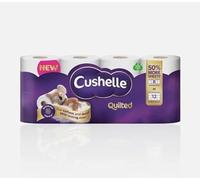 Cushelle Quilted 3-Ply Double Size, Longer Lasting Rolls Toilet Tissue Rolls, 8 Toilet Rolls, 1 x 8 Pack by SHOP4LESS