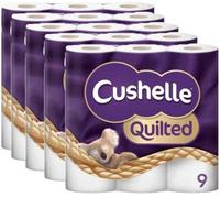 Cushelle Quilted 9 Roll Toilet Roll Tissue Paper (7 Packs (63 Rolls))