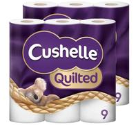 Cushelle Quilted 9 Roll Toilet Roll Tissue Paper ) White
