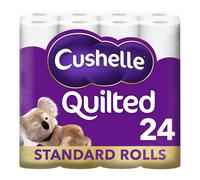 Cushelle Quilted Toilet Roll 24 Standard Rolls, 3ply Toilet Paper,