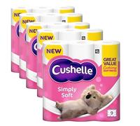 Cushelle Simply Soft 2-Ply Double Size, Longer Lasting Rolls Toilet Tissue Rolls, 45 Toilet Rolls, 5 x 9 Pack - Sold by Garden Greatness