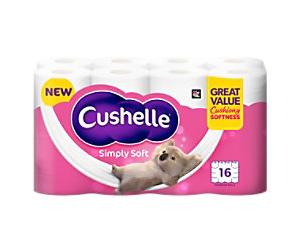 Cushelle Simply Soft Toilet Roll 101343 Pack of 16 Rolls