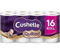 Cushelles Quilted Toilet Tissue, 50% Longer Lasting, 16 Double Rolls