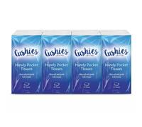Cushies Pocket Tissues 8 Pack Multipack, 80 Soft 3 Ply Paper Hankies, Travel Size Tissue Pocket for Handbag, Car, School Bag, Ideal for Colds and Hay Fever