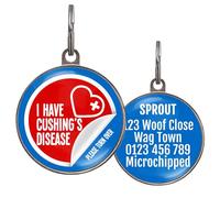 Cushing’s Disease Pet ID Tag - Premium Quality I Have Cushing’s Disease Medical Alert - Personalised Dog Tags & Cat Tags - Custom Info on Back - Red Safety Tag
