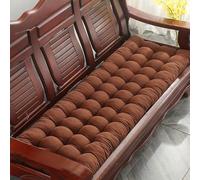 cushion 8cm Thick Bench Cushion Chaise Longue Bench Cushion Garden Sofa Cushion with Fastening Ties Patio Cushion for Bench (Color: Coffee Brown Size: Three Seater 48 x 150cm)