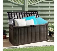 Cushion Box Brown 117x45.5x57.5 cm 270L Polypropylene Outdoor Storage Seat Chest