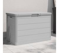 Cushion Box Grey 77.5x44.5x53cm Polypropylene 160L Lockable Wood-Effect Storage