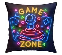 Cushion Case Retro Game Neon Sign Video Games Night Light 45X45Cm Throw Pillow Case Abstract Pillow Cover Fashion Cushion Cover For Sofa Chair Bedroom Bench