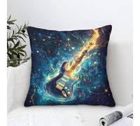 Cushion Cases Guitar Modern Art Decorative,Fantasy Music Pattern Square Pillow Case Soft Polyester Throw Pillow Cases Home for Livingroom Outdoor Garden Couch Sofa Decor 40x40cm